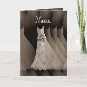 BRIDESMAID Custom Name - TAUPE Dresses Invitation