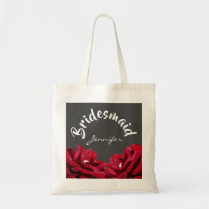Bridesmaid Customised Burgundy Marsala Floral Tote Bag