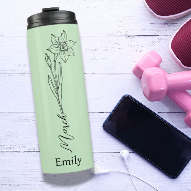 Bridesmaid Daffodil March Birth Month Flower  Thermal Tumbler (Bridesmaid Daffodil March Birth Month Flower Thermal Tumbler)