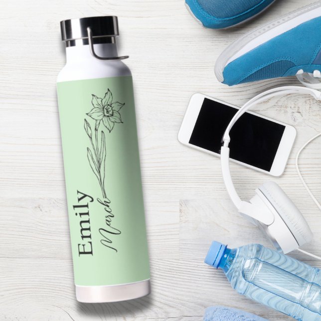 Bridesmaid Daffodil March Birth Month Flower Water Bottle (Bridesmaid Daffodil March Birth Month Flower Water Bottle)