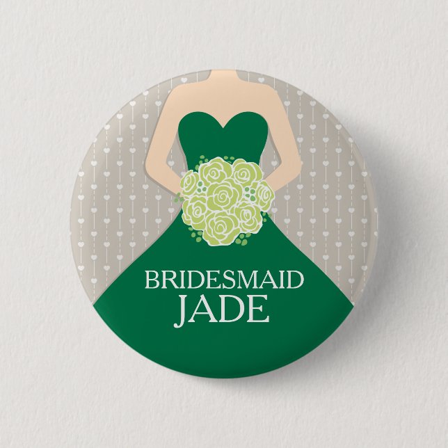 Bridesmaid dark green dress named wedding pin (Front)
