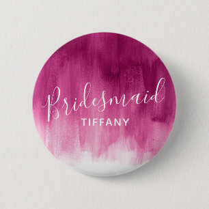 Bridesmaid dark pink abstract art wedding pin