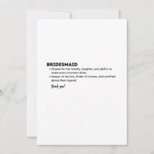 Bridesmaid Definition Card – Funny & Heartfelt Bri