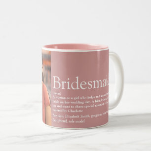 Bridesmaid Definition Photo Wedding Favour Two-Tone Coffee Mug