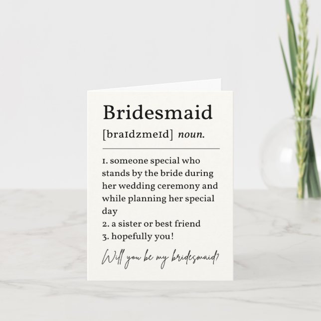 Bridesmaid Definition Proposal Card (Front)