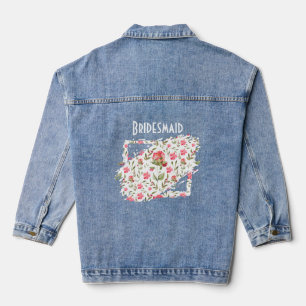 Bridesmaid Denim Jacket – Watercolor Floral Patch 