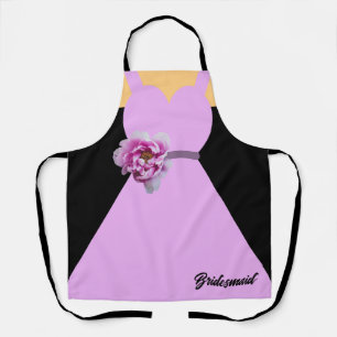 Bridesmaid Dress Lavender with Flower Personalize Apron
