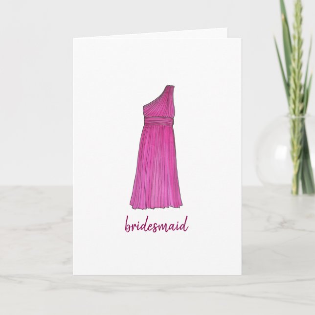 Bridesmaid Dress Wedding Bridal Party Card (Front)