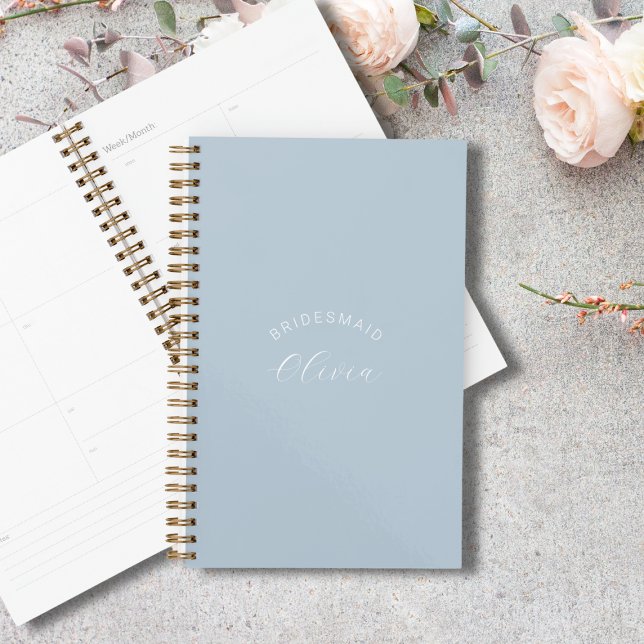 Bridesmaid Dusty Blue Personalised Wedding Planner (Creator Uploaded)