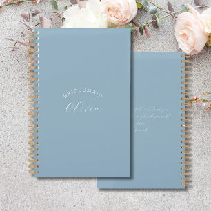 Bridesmaid Dusty Blue Personalised Wedding Planner
