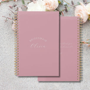 Bridesmaid Dusty Pink Personalised Wedding Planner