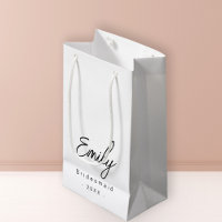 Bridesmaid Elegant Small Gift Bag | Black White