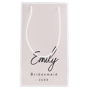 Bridesmaid Elegant Small Gift Bag   Blush Pink