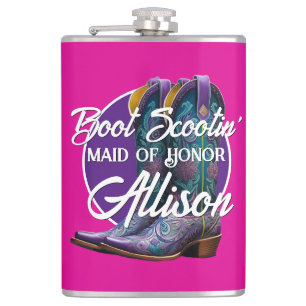 Bridesmaid Fancy Cowboy Boots Hip Flask