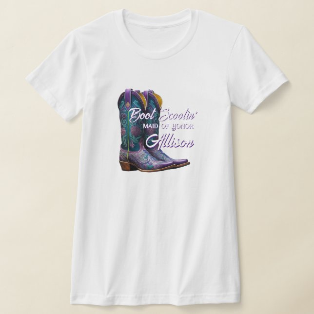Bridesmaid Fancy Cowboy Boots T-Shirt (Laydown)
