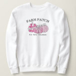 Bridesmaid Farm Patch Fall Cute Sweatshirt<br><div class="desc">Celebrate the bride's upcoming wedding with this pink and white pumpkins custom bridesmaid shirt. The back of the shirt features text to add at the top of the shirt or it can be removed to leave blank.</div>