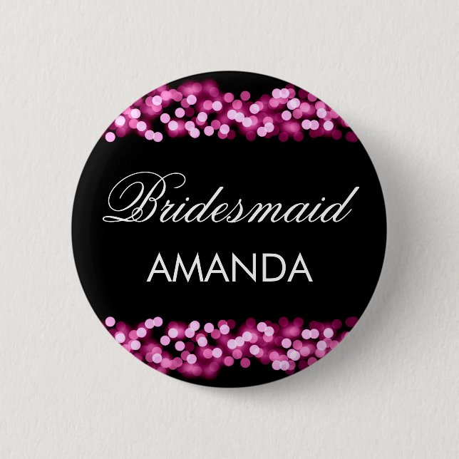 Bridesmaid Favour Pink Hollywood Glam 6 Cm Round Badge (Front)