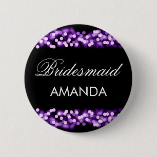 Bridesmaid Favour Purple Hollywood Glam 6 Cm Round Badge
