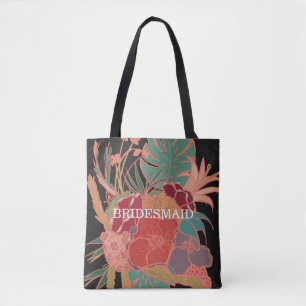 Bridesmaid Floral Boho Gift Pattern Tote Bag