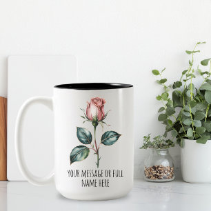Bridesmaid   Floral Mum Mothers Day Custom Message Two-Tone Coffee Mug