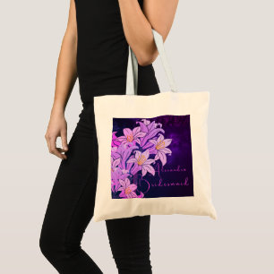 Bridesmaid Floral Purple Plum Chic Tote Bag