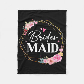 Bridesmaid Flower Bachelorette Bridal Shower Bride Fleece Blanket