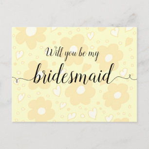 Bridesmaid Flowery Sepia Postcard