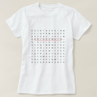 Bridesmaid Fun Word Find Wedding Bachelorette T-Sh T-Shirt