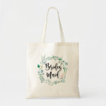 Bridesmaid Gift Botanical Greenery Wedding Tote<br><div class="desc">Modern bridesmaid gift tote with botanical greenery. Wedding party favour.</div>