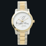 Bridesmaid Gift Elegant Monogram Rustic Chic Watch<br><div class="desc">Wedding Party Gifts Bridesmaid Gift Elegant Monogram Rustic Chic Watch. Simple elegant Bridesmaid gift with classic monogram initial name and date printed on the dial. Click personalise this template to customise it with your monogram initial, the first name and marriage date quickly and easily. Bridesmaid Gift Elegant Monogram Rustic Chic...</div>