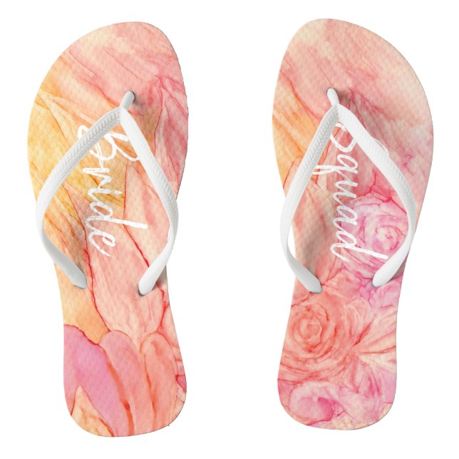 Bridesmaid Gift Flip-Flops Fresh Flowers Thongs (Footbed)