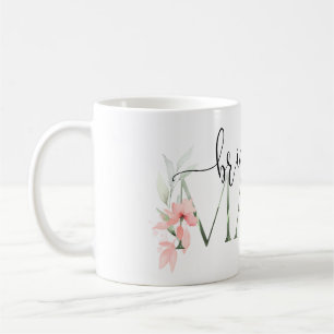 Bridesmaid Gift Mug, Floral Wedding Party Gift,  Coffee Mug