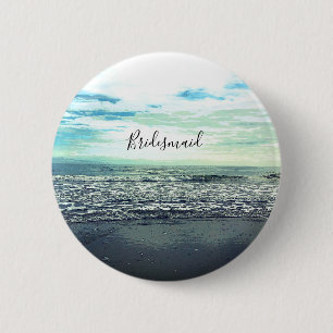Bridesmaid Gift Party Favour Beach Ocean Abstract 6 Cm Round Badge