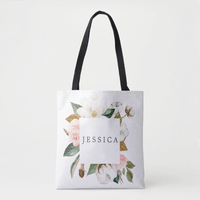 Bridesmaid Gift Personalised Tote Bag Magnolia (Front)