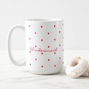 Bridesmaid Gifts Party Favour Cute Red Heart Custo Coffee Mug