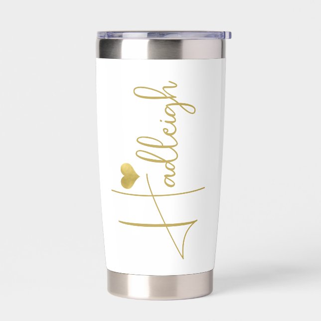 Bridesmaid | Gold Script Name  Insulated Tumbler (Left)
