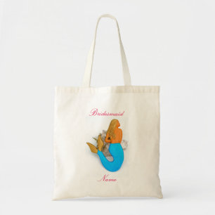 Bridesmaid golden-hair mermaid tote bag