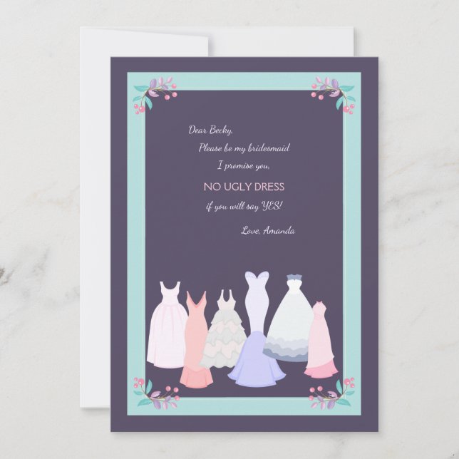 Bridesmaid Gowns Bridesmaid Request Card (Front)