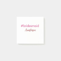 Bridesmaid hashtag light pink add name bride tribe
