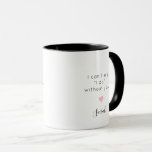 Bridesmaid I can't say I do without You Custom Mug<br><div class="desc">Delight your bridesmaids with the Bridesmaid Name "I Can't Say I Do Without You" Coffee Mug, a perfect addition to your bridesmaid proposal package. This personalised mug showcases an elegant script font that beautifully displays your friend's name, accompanied by modern typography for the title "bridesmaid." two tone mug (see other...</div>