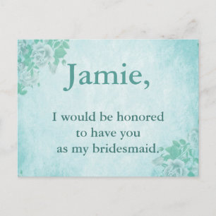 Bridesmaid Invitation Blue floral