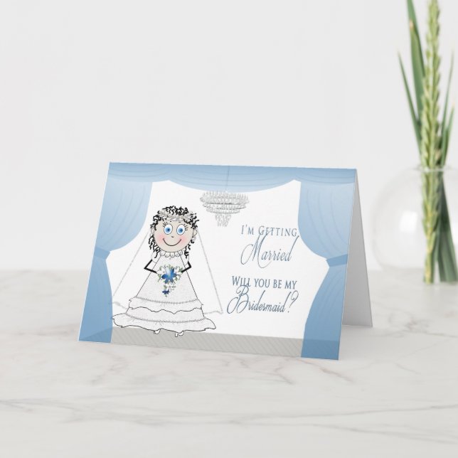 BRIDESMAID INVITATION -  BRIDE WITH CHANDELIER (Front)