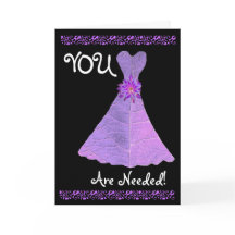 BRIDESMAID Invitation PURPLE Gown
