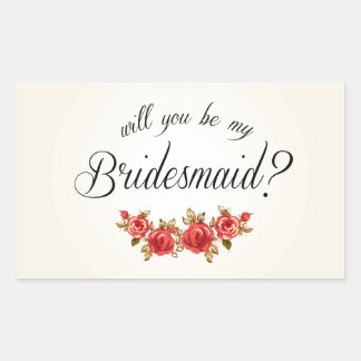 Bridesmaid Invitation Rectangular Sticker