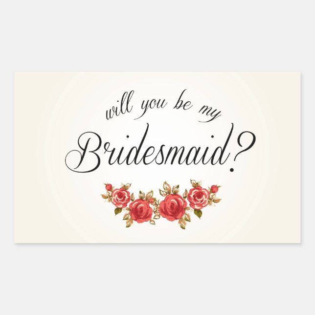 Bridesmaid Invitation Rectangular Sticker (Front)