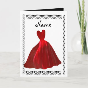 BRIDESMAID Invitation - RED Velvet Gown