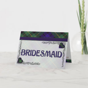 Bridesmaid Invitation - Scottish Tartan Barclay