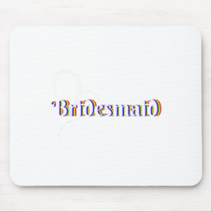 Bridesmaid Lgbt Heart Rainbow Pride Bachelorette P Mouse Pad