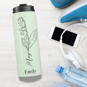 Bridesmaid Lily of The Valley May Birth Flower  Thermal Tumbler
