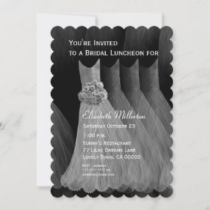 Bridesmaid Luncheon Brunch Silver Dresses V07 Invitation